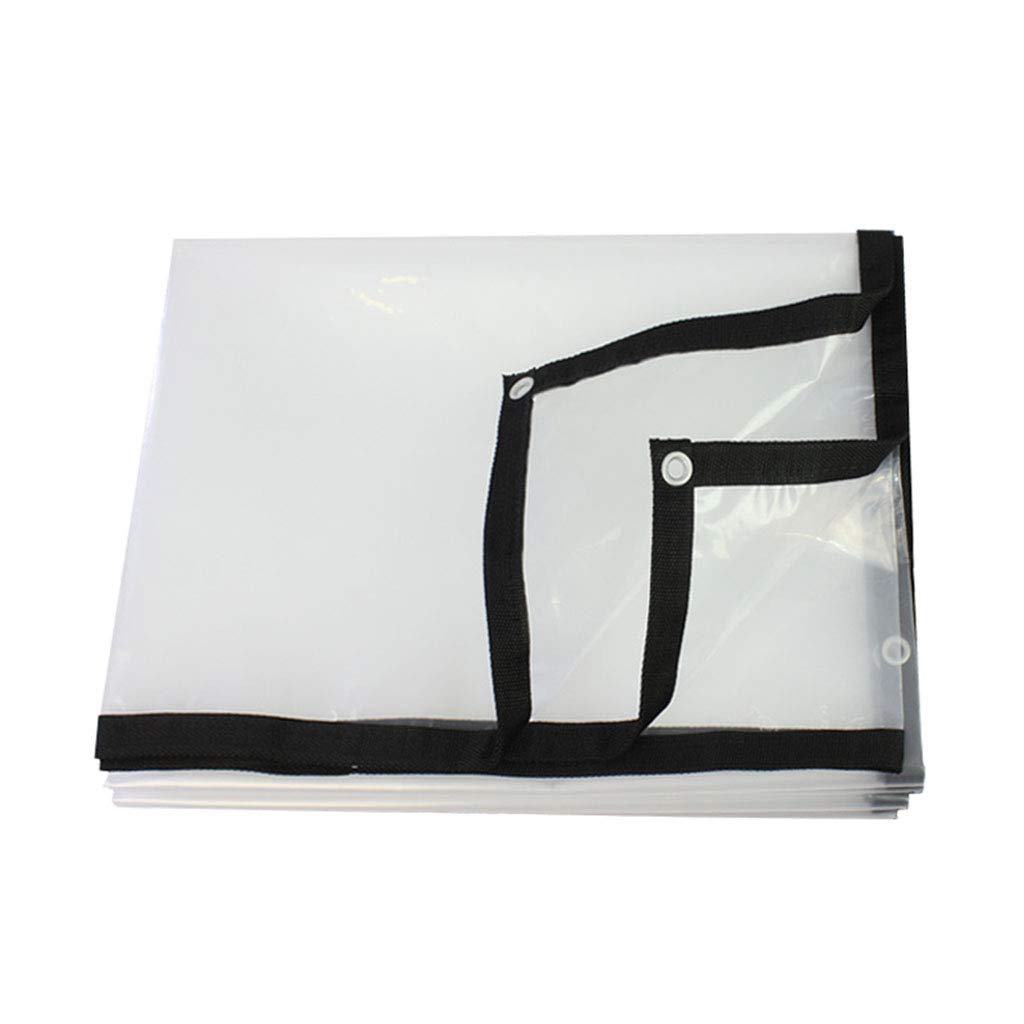 Outdoor Clear Transparent Tarp 100% Waterproof Heavy Duty Tarpaulin PE Plastic Cloth Building Dust/Paint/Dirt/Rain Sheet with Eyelets,Thickness 0.12mm,100g/m²