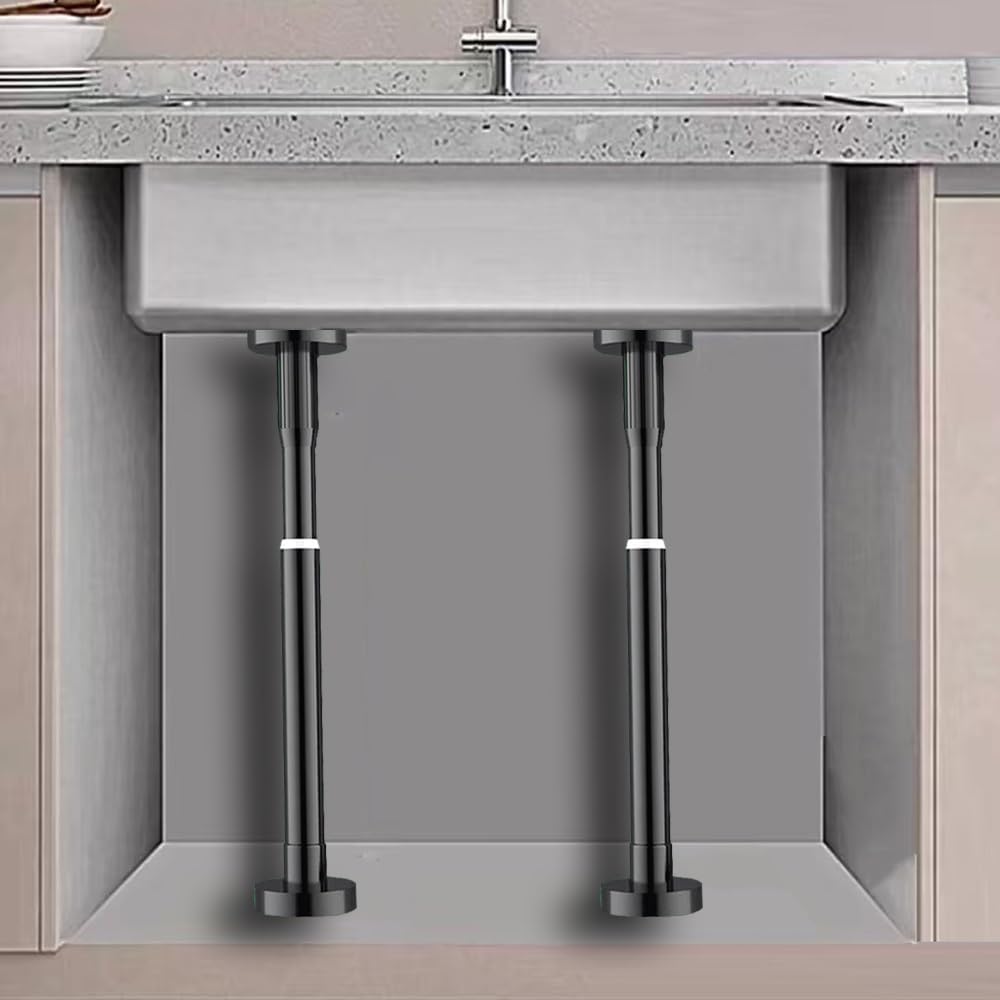 Patas y Varillas de Soporte Ajustables de Acero Inoxidable para gabinetes de Cocina, baños y baños. Postes para Muebles duraderos.