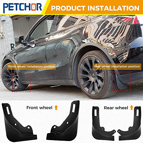 Image of 4PCS Mud Flaps Splash Guards for Tesla Model Y, No Drilling Required Tire Protector Mud Flaps, Fender Mud Guard with Accessories Compatible with Tesla Model Y 2020 /2021 /2022 /2023 /2024