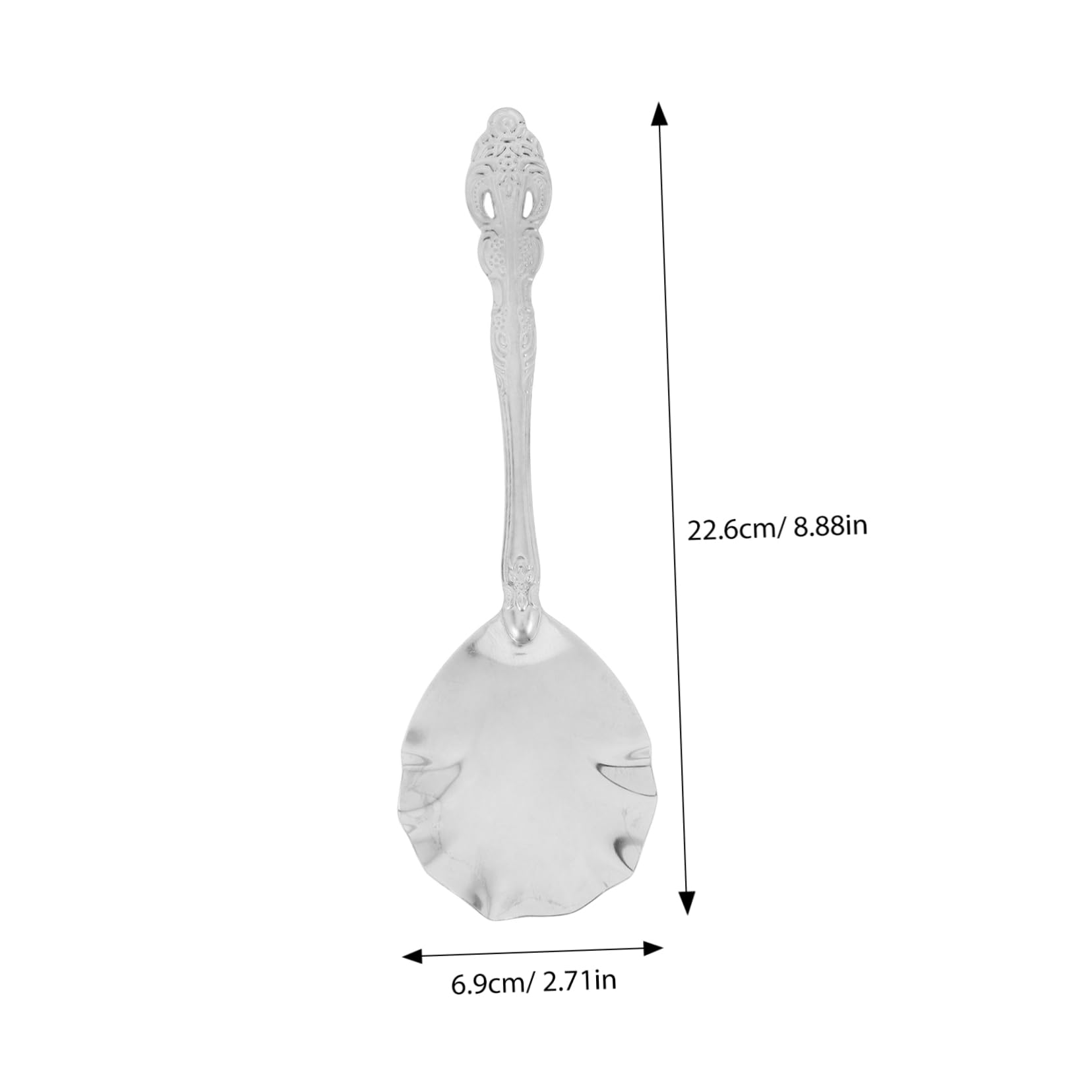Cabilock 4pcs Seashell Shape Stainless Steel Serving Spoon Metal Stirring Utensils for Buffet Ice Cream Dessert and Sugar Kitchen Tableware Silver