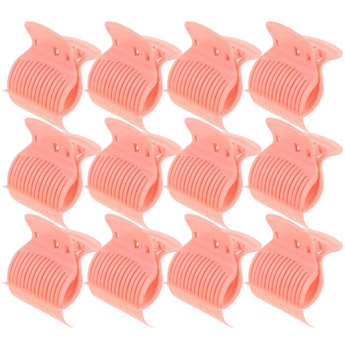 OATIPHO 12 Piezas Pinzas para Rizador de Cabello Aislamiento Térmico Alto, Clips de Plástico Beige para Fijar Rulos Calientes en Salones Profesionales y Uso en Casa