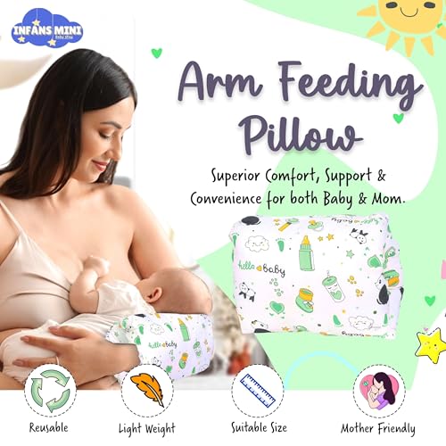 Image of Nursing Arm Pillow, Breast Feeding Pillows for Mother, Bottle Feeding Pillows for Babies Suitable for Travel (Panda Green)