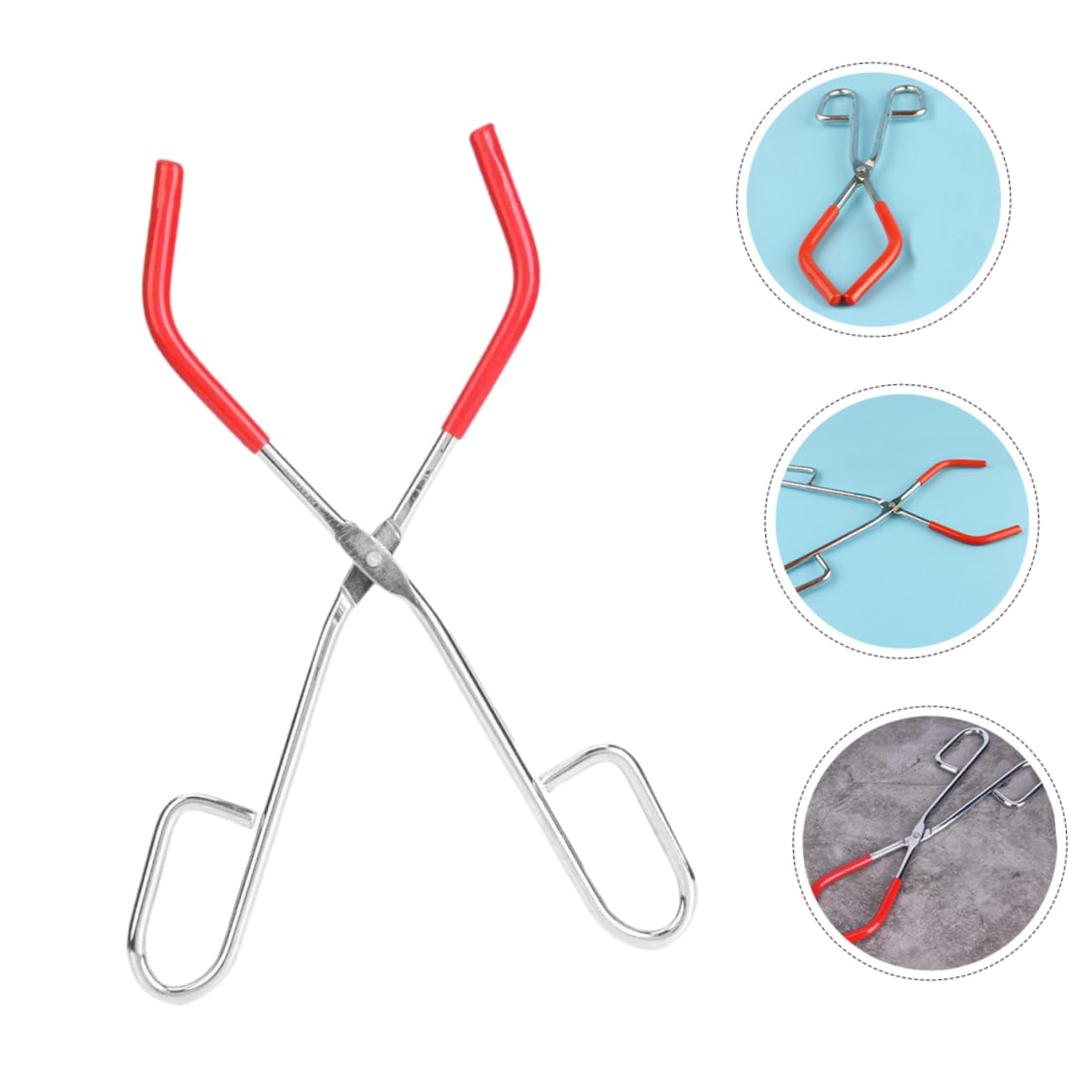 2 Pièces Pince à Bécher Pinces Pour Bouillottes Pince De Laboratoire Pince à Flacon Élévateur De Pot De Conserve Équipement D'expérimentation Pinces De Laboratoire Métal Rouge