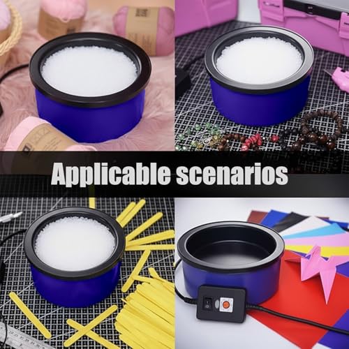 Image of Electric Glue Pot for Crafts with 1lb Pellets, 225-400F Adjustable Temperature, 160ml Hot Pot, 5-1 /4 inch Diameter, 1 inch Depth - Fits Sticks and Glue Pellets - Great for Crafts, DIY Projects Pellets