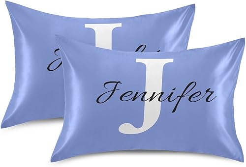 Miniatura 10 de Fundas de almohada de seda personalizadas, color rosa eléctrico, suave, transpirable, suave, refrescante, funda de almohada de satén tamaño Queen