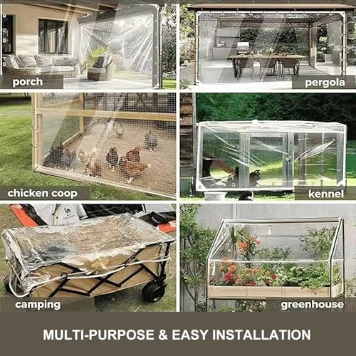 Lona transparente impermeable para cerramiento de porche y terrazas de 3x5m 8