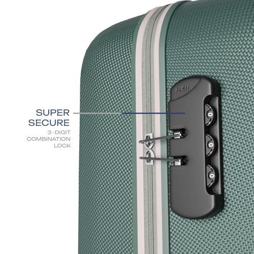 Image of Safari Ray Neo 8 Wheels 55cm Cabin Trolley Bag, Hard Case Polycarbonate, Carry On 360 Degree Wheeling Luggage Suitcase for Men & Women, Sage Green