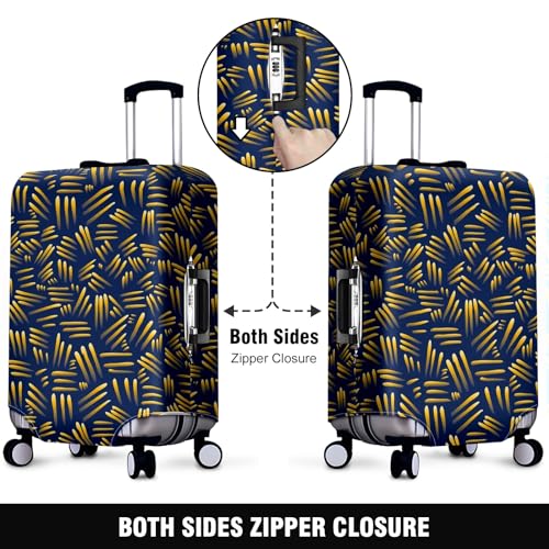 Extra Large Elastic Luggage Cover Stretchable Suitcase Protector with Easy Handle Access & Zipper Closure Ideal Travel Accessory for Large Suitcases Ensures Safety & Style Stripe2