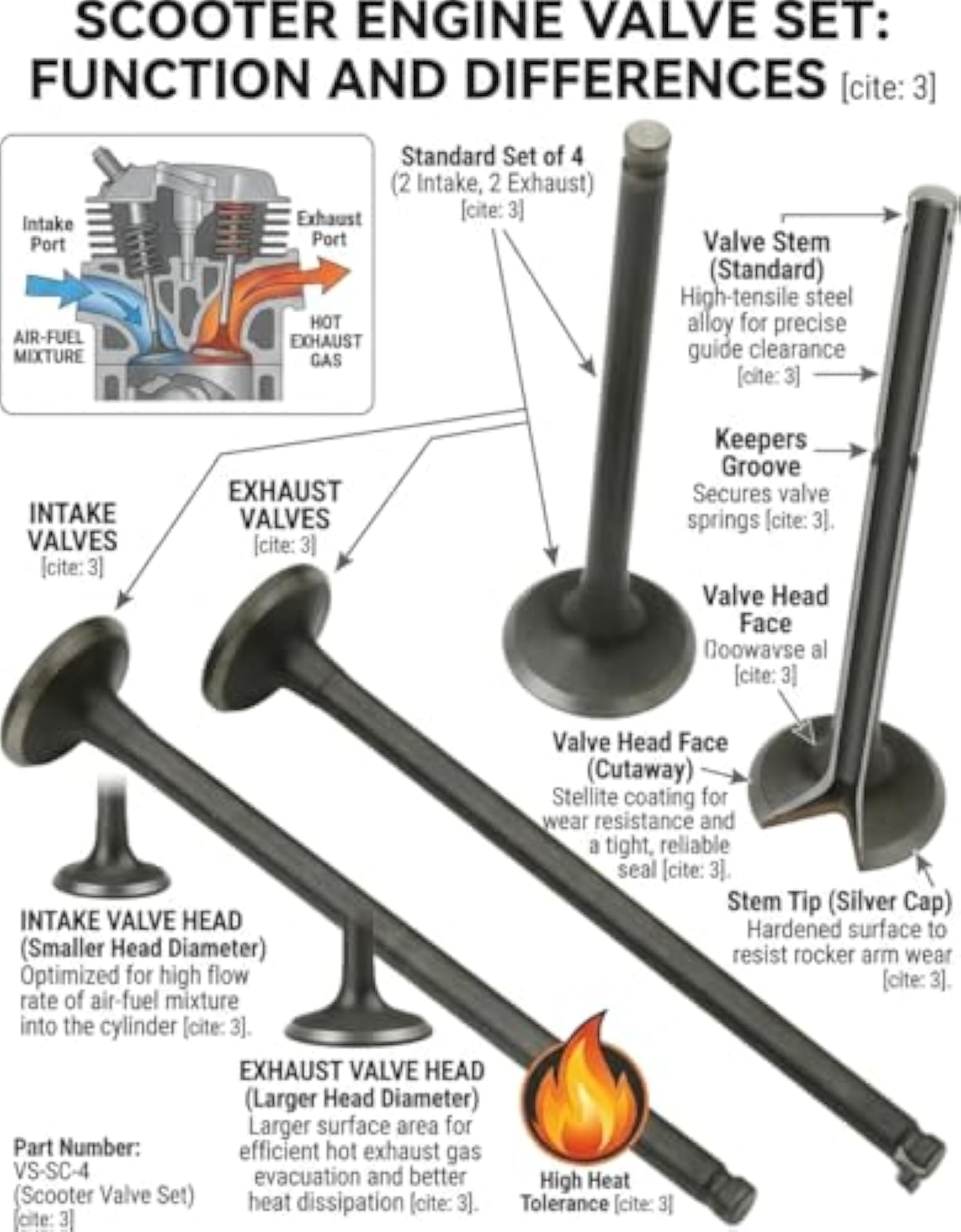 Scooter Intake and Exhaust Valve Set for Yamaha FZ V2