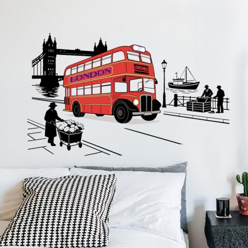 SUPERDANT Colorful London Decor Wall Art PVC Peel...