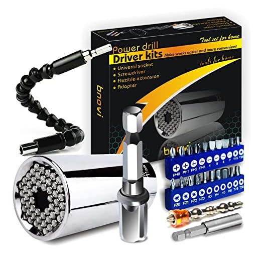 Home DIY tools Universal Socket Wrench Auto Adjustable Size(17-19 mm) Strong Magnetic Screw Driver and Flexible Extension Cable for Corner Driving Screw