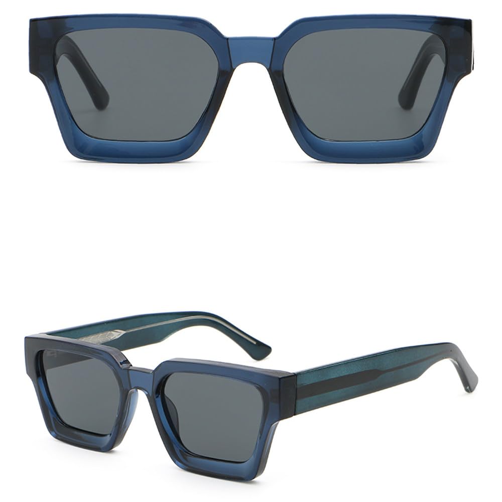 Gafas de sol cuadradas de acetato retro para mujer, estilo veraniego, con protección UV400, grandes, unisex, color negro y marrón