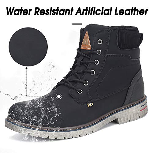 Mishansha Men's Hiking Boots Artificial Leather Water Resistant Non Slip Outdoor Women's Trekking Shoes Black 5.5 Women/4 Men2