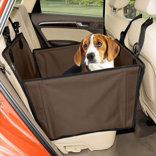 Wuglo Seggiolino Auto Extra Stabile per Cani di Piccole e Medie Dimensioni - Seggiolino Cane Auto Rinforzato con 4 Cinghie di Fissaggio - Trasportino per Cani Auto Impermeabile per Sedile Posteriore