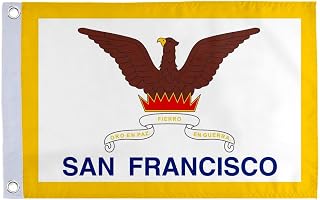 Small Flag Double Sided City of San Francisco California Flag - 12" X 18" Inch Boat Motorcycle Yacht Boat Bike Car Flag with 2 Brass Grommets