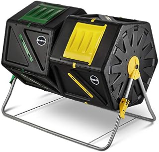 Miracle-Gro Large Dual Chamber Compost Tumbler – Easy-Turn, Fast-Working System – All-Season, Heavy-Duty