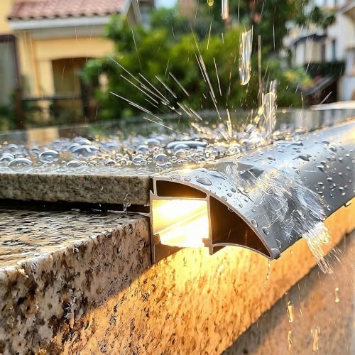 Desviadores de agua de lluvia con canal de luz para proteger y mantener secos tus accesos 2