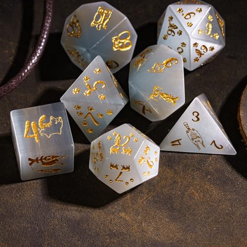 Dados DND de piedras preciosas con estuche UDIXI 4