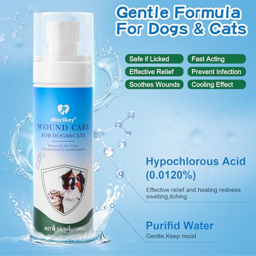 Morikey Pet Wound Care,Gentle Formula Wound Spray for Pets, Helps with Rashes,Itching,Skin Irritations, Hot Spots,Bites, Non-irritating for Relief & Treatment,Safe for Dogs&Cats,4.06OZ - Image 3
