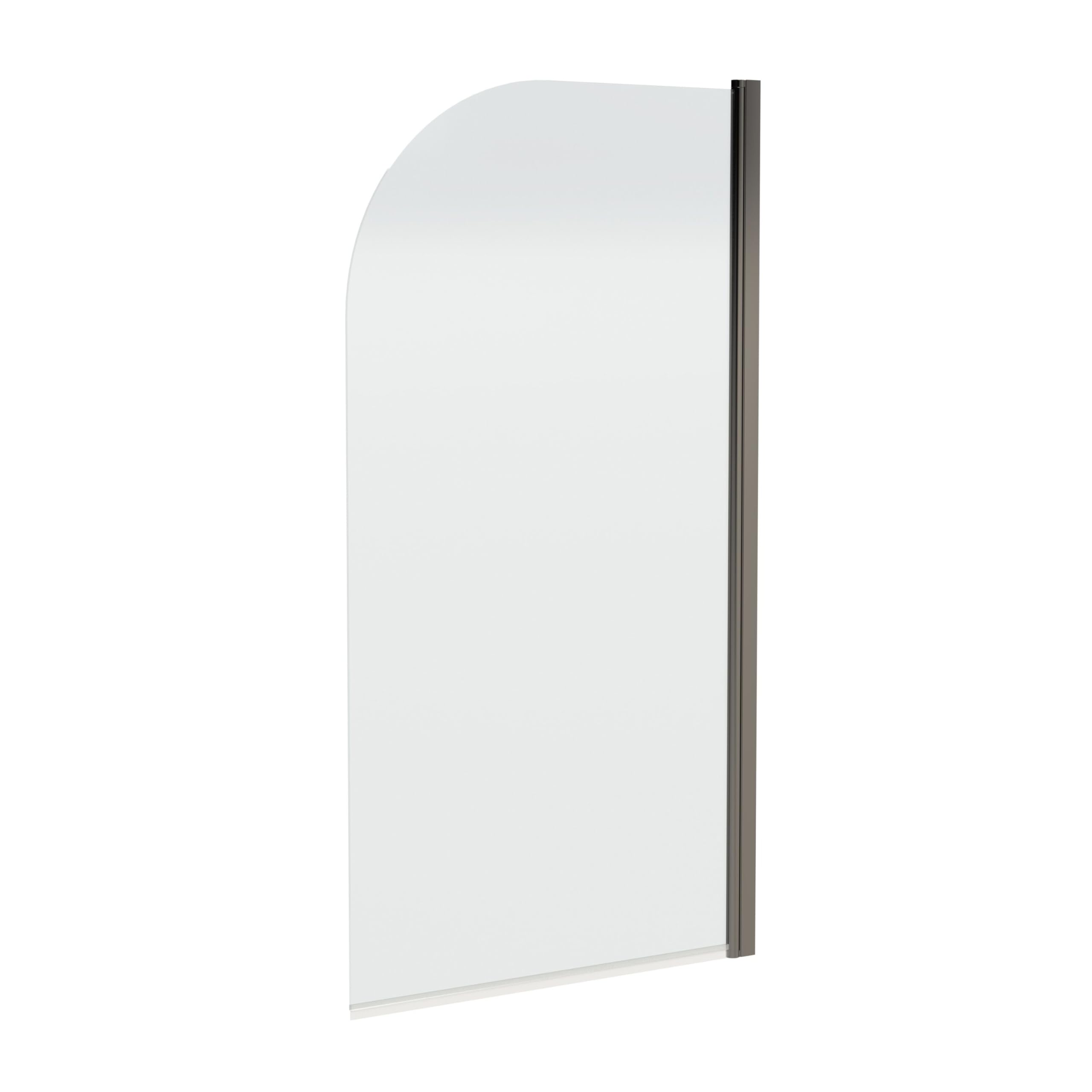 Balterley Brushed Pewter 790 X 1430Mm Bath Shower Screen, Round Corner Shower Screens For Baths, 6Mm Toughened Safety Bath Door Screen, 180° Pivot Reversible Door Screens For Straight Baths (Brushed Pewter)