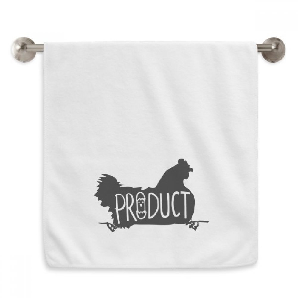 Serviette moelleuse poulet noir 13x29 pouces en coton blanc pour la toilette
