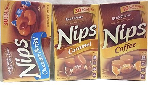 Bundle of Nips Assorted Flavors/Coffee, Chocolate Parfait & Caramel (3 Pack/1 of each) 4 OZ each