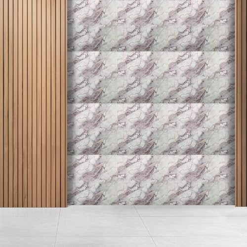Image of WALLVEAR PE Foam Marble Wall Panel Sheet | Self Adhesive DIY Wall Covering (4, White)