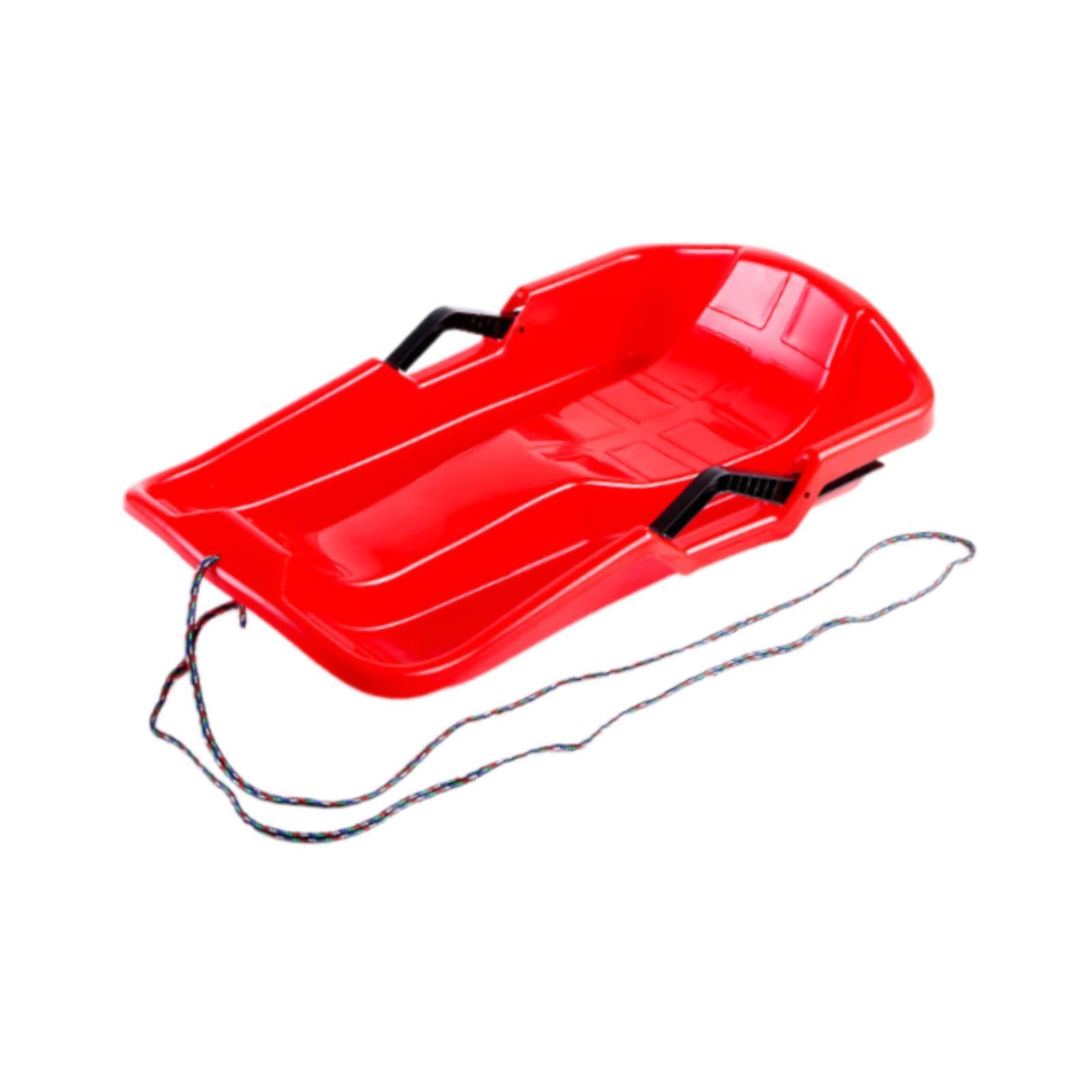 Luge à Neige avec Corde et Frein pour Activités de Plein Air, Rouge
