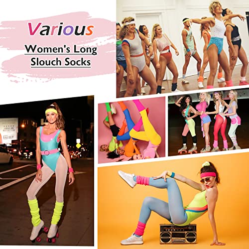 Image of Century Star Knee High Slouch Socks for Women - 80s 90s Scrunch Socks Soft Leg Warmers Stacked Boot Socks Holiday Daily