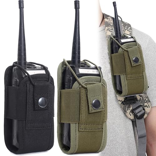 QSLKI Funda Molle para Walkie Talkie, Soporte y Bolsa Táctica, Ideal para Outdoor, Caza,...
