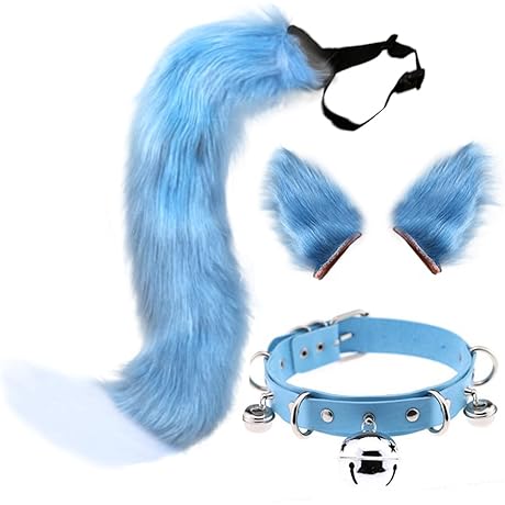 QinRuan Tail Plug & Ears Set Costume Adult Neck