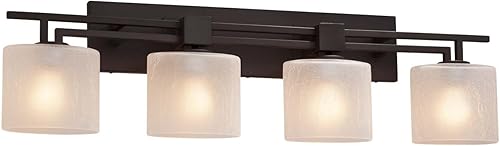 Justice Design FSN-8704-30-FRCR-DBRZ-LED4-2800 - Barra de baño 38 x 142 x 21in color bronce oscuro