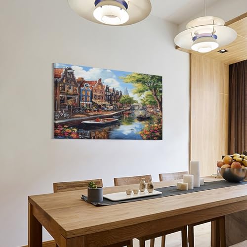 Impression sur toile canal Amsterdam affiche décoration chambre salon - 3