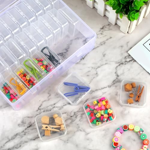 Image of HXSEMAYIG 31PC Bead Organizer Box, Small Plastic Cases, Mini Clear Storage Containers (2)
