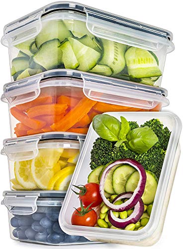 Food Storage Containers with Lids [5 Pack, 25 Ounce] - Food Containers