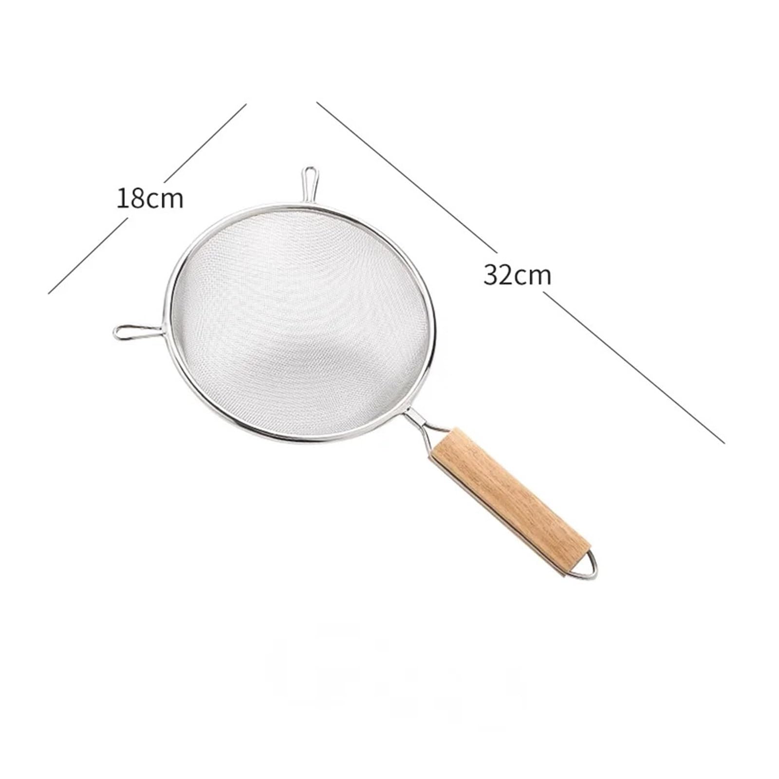 passoire inox 1/3 pièces de cuisine en acier cuisson tamis à farine filtre jus cuillère huile passoire mailles binaurales portative(Type4)