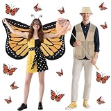 17 peças de fantasia de casal para adultos - fantasia de apanhador de borboleta e borboleta - fantasias de casal para mulheres, homens, amigos, família, Halloween, cosplay, festa