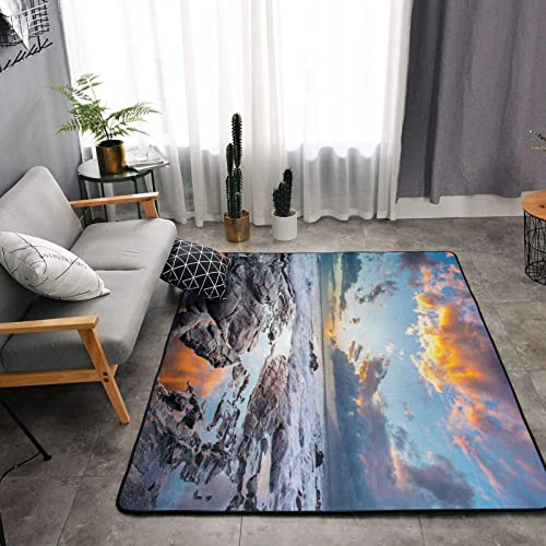 Tapis en flanelle coucher de soleil pour dortoir et salon cosy - 5