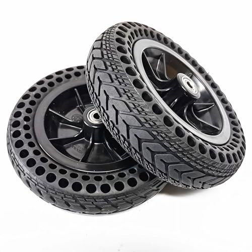 車椅子用ホイール 車輪 電動車椅子用8インチ前輪アセンブリ 200×50黒ハニカムソリッドタイヤ 5/16インチベアリング付き