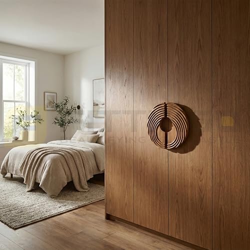 Image of Teak Wood Main Door Handle /Pull & Push Handle /Wooden Handle for Wordrobe /Modern Designer Handle Complete Set of 1 (Left & Right) 8 * 4 Inch-| 3 Years Warranty |