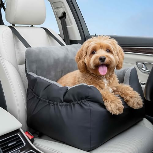 Seggiolino auto per cani,SOARFLY Seggiolino auto cane,Cuccia cane auto Cane di piccola taglia,Compatibile con sedili posteriori/anteriori,Imbracatura di sicurezza regolabile (55 x 50 x 35 cm)