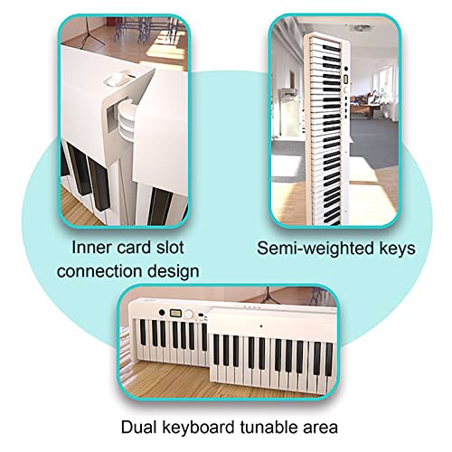 Clavier de piano à 88 touches, touches semi-lestées, support de piano électrique, Bluetooth, MIDI, piano numérique portable for débutant avec repose-musique, sac de piano, pédale de piano (Color : Wh - Les Beatles, Paul McCartney, John Lennon, RIngo Starr, George Harrison Clavier de piano à 88 touches, touches semi-lestées, support de piano électrique, Bluetooth, MIDI, piano numérique portable for débutant avec repose-musique, sac de piano, pédale de piano (Color : Wh – Image 6