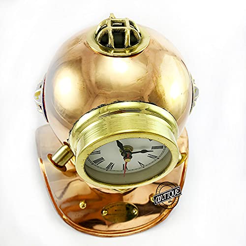 Vintage Clock Table Premium Brass Clocks Maritime Scuba Dive Helmet Marine Shelf Ship Clock Home Decor Figurines #TOP4