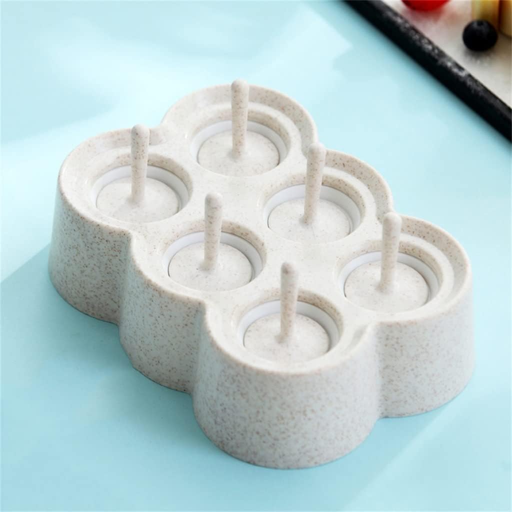 6 Grid Ice Cream BoPB9rri Home-Made Ice Cube Ice Popsicle (Pink 17.5 * 12.5 * 5CM) (Apricot 17.5 * 12.5 * 5CM)