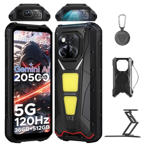 POPUX VMAXPLAY-V Rugged Phone with Projector 5G Rugged Phone Dual Camping Lights 36GB RAM+512GB ROM 200MP+32MP Camera 20500mAh Battery/45W