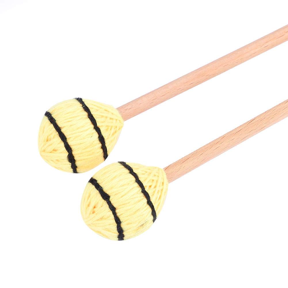 1 Paire Maillets de Marimba, maillets de Percussion avec tête en Fil et Manche en Bois Lisse pour Joueur Professionnel