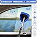 Gorgeousof/Neattidyly Windshield Cleaning Tool, Glass Defogger Brush Car Windshield Cleaning Brush, Microfiber Car Window Cleaner with 4 Reusable and Washable Microfiber Pads and Extendable Handle