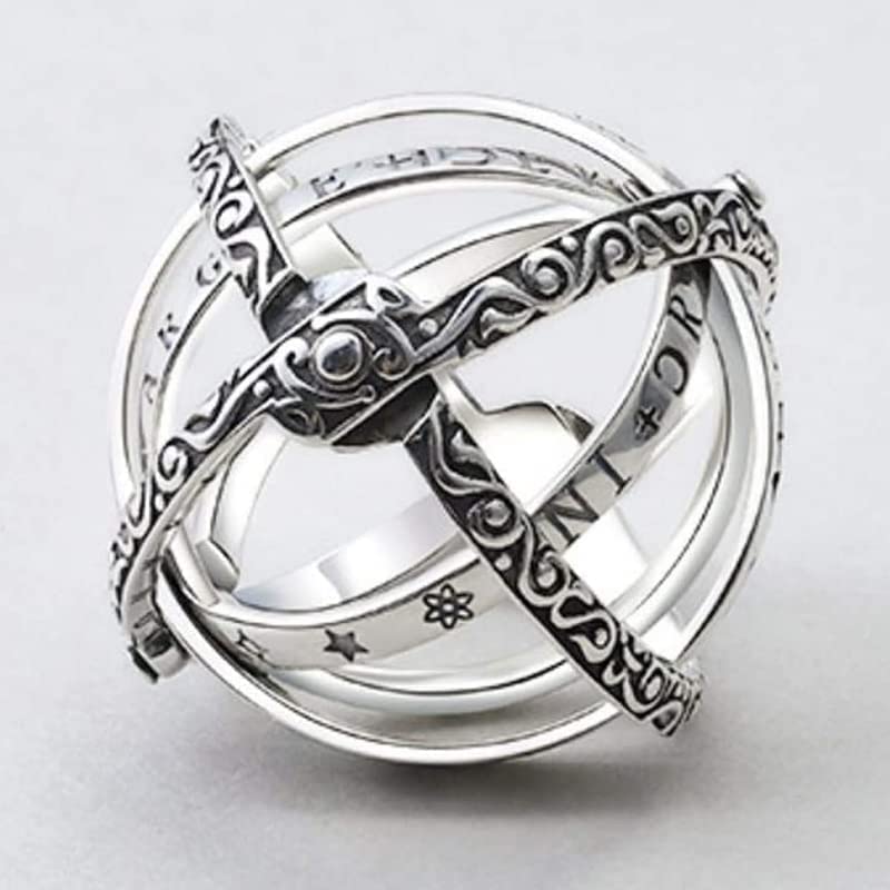 Amazon | [RYUUZA] 天文ボール リング シルバー 星座 宇宙 天体 唐草