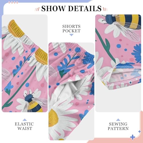 Pajama Bottoms, Pajamas Pant Chamomile Daisy Lounge Wear Casual Pink Sleep Long Pants Soft Pjs Sleepwear4