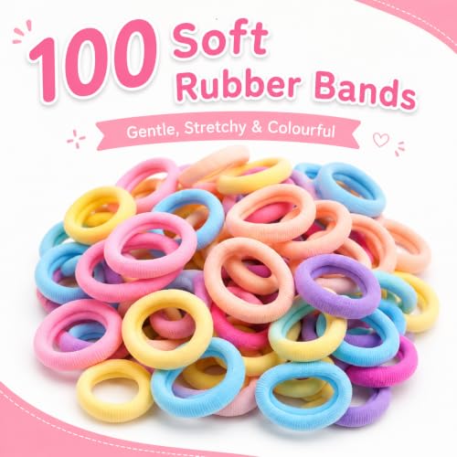 Image of 160 Pcs Hair Accessories for Kids Girls | Cute Baby Hair Clips, Rubber Bands, Nancy Bands & Mini Claw Clips Combo | Hair Accessories for Baby Girl | Kids Hair Clips Set | Mixed Designs
